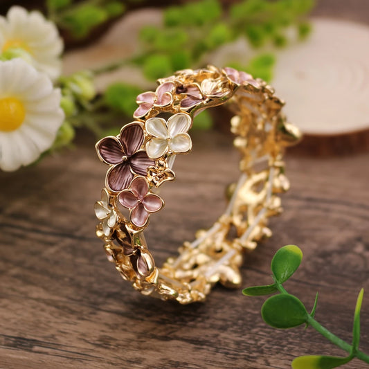 Colorful Multi-Colored Oil Drop Handmade Alloy Elastic Bracelet